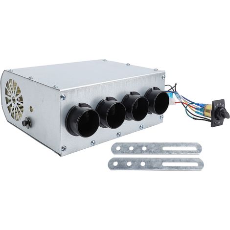 Chauffage universel sous le tableau de bord 12 V, chauffage rapide, suppression du givre, dégivreur d'air automobile en hiver avec 4 évents et interrupteur à 3 vitesses pour voitures camions (1/5)