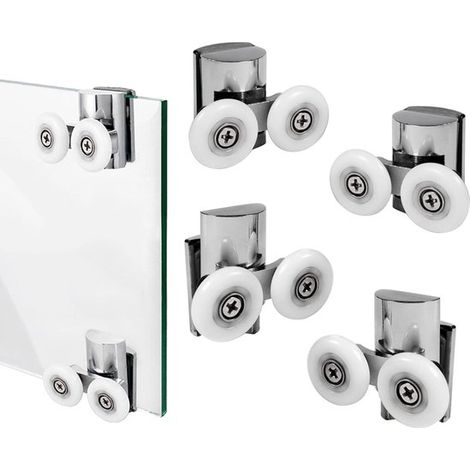 Rollen für Duschkabinentüren 23 mm Rollen Schiebetür für Duschen für Badezimmertüren aus Glas (23 mm / 2 obere Rollen + 2 untere Rollen) (1/5)