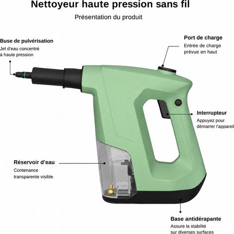 Nettoyeur vapeur portable haute température vert Tiffany prise britannique réf 8668 35 × 29 × 49,5 cm 2,5 kg – Livraison gratuite