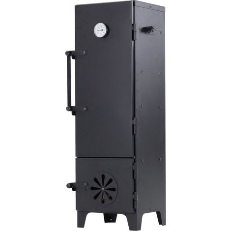 Fumoir de jardin DUO 103 cm – Acier peint noir – Thermomètre intégré – 2 poignées pour transport facile – Usage extérieur – Farmcook (1/5)