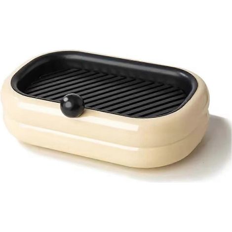 Porte-savon auto-adhésif, boîte à savon murale avec égouttage, blanc crème. (1/5)