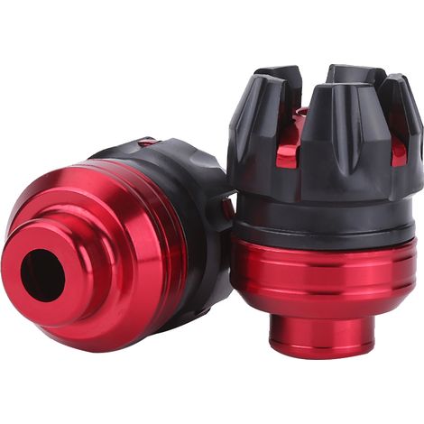 EVGATSAUTO Curseurs de cadre, 1 paire de curseurs de cadre de fourche avant de scooter de moto CNC en aluminium(rouge) (1/3)