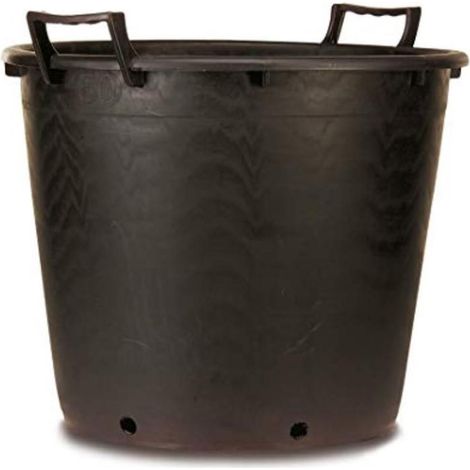 MASTELLO MASTELLONE LT 130 ø cm.70x51h + FORI NEL FONDO PIANTE NERO DF 612927 (1/2)
