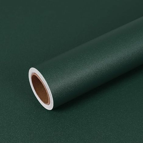 Dark Green Vintage Wallpaper Adhesive Wall Mural Dark Green Matt 40cm×300cm Wallpaper Decorative Living Room Bedroom Vinyl Adhesive Kitchen Washable Wall Covering Tapete (1/2)