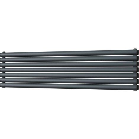 Omeara Axis - Anthracite Horizontal Radiator H406mm x W1600mm Double Panel