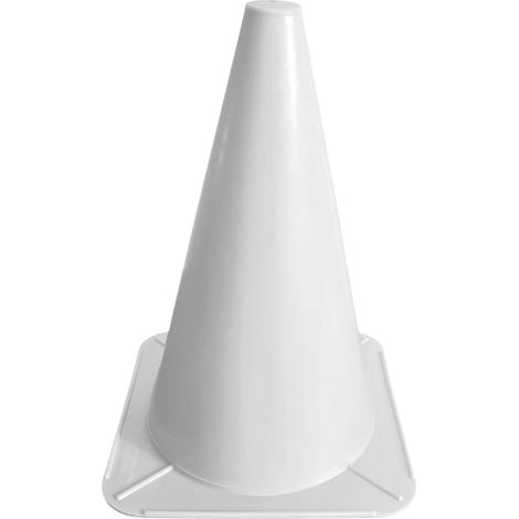 Plot en plastique cône de signalisation 24cm Support Entraînement Football Marquage Circulation Sport Jeux Barrière Parcours Canin Agility, blanc (1/5)