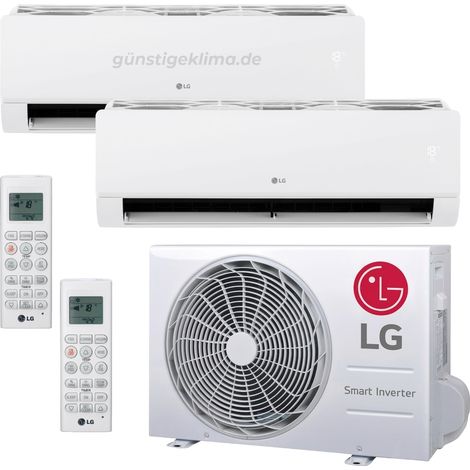 LG Libero Smart Dual Split Klimaanlage A+++/A++ mit integriertem Wi-Fi 9000+12000 BTU Inverter (MU2R15.U13EZ09CSN.CSJ1EZ12CSN.CSJ1)