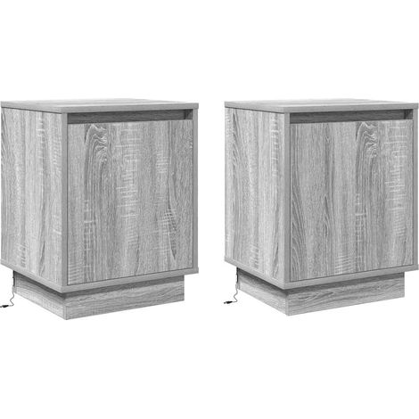 Maison Exclusive - Nachttisch 2 pcs Grau 39 x 34,5 x 50 cm Holzwe