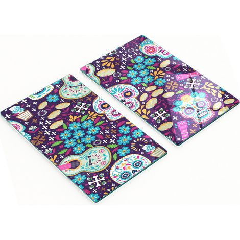 Tablas decorativas multifuncionales de vidrio para cocina Calaveras 2x30x52 cm