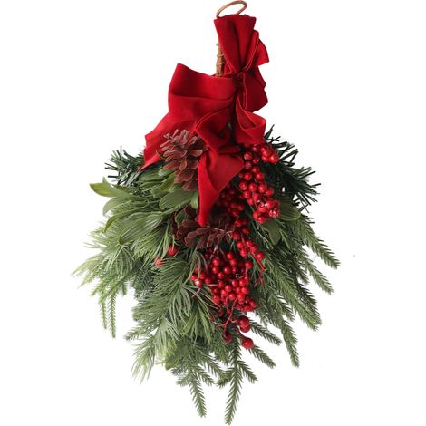 Guirlande de Noël inversée de 35 cm - Décoration de Noël exquise pour porte d'entrée (1/5)