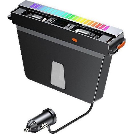 Hub USB pour Tesla Model Y, Juniper Model 3 et Highland 2025, station d'accueil avec éclairage RGB, ports multiples et câble rétractable. (1/5)