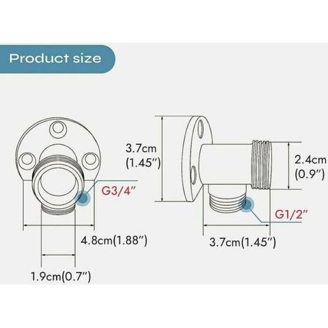 Kit Robinet Apparent Cuivre Chromé 1/2 NPT x G 3/4 – Adaptateurs Muraux Inclus (2 pièces) (1/5)