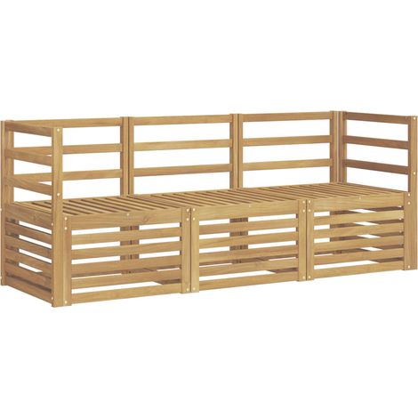 Outdoor Sofa Set 3 pcs White Solid Acacia Wood vidaXL (1/5)