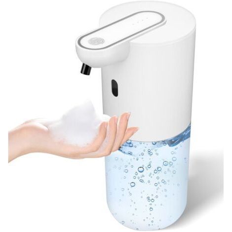 Automatischer Seifenspender, 400 ml Wandseifenspender, Spülmittelspender mit Infrarotsensor, USB-aufladbar, 4 einstellbare Stufen (Weiß, Schaumtyp) (1/5)