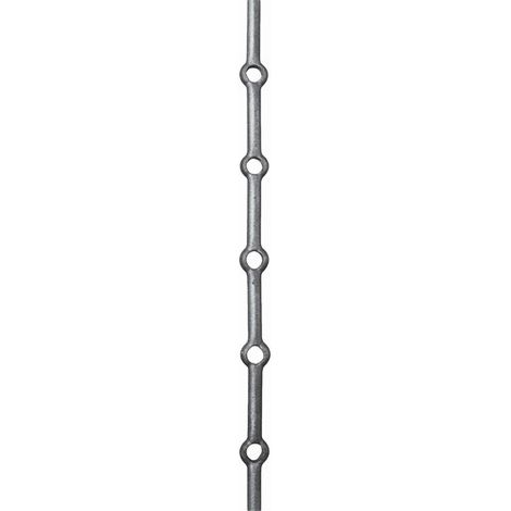 Deco Fer Forge – Barre ronde à trous 2000mm – 14 trous ronds de 14mm – Acier résistant à la corrosion – Finition soignée pour ferronnerie
