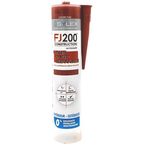 Mastic Coller, Jointer et Sceller 290ml Sylex Construction FJ 200 Couleur: TUILE