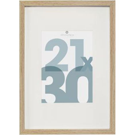 Atmosphera – Cadre photo en verre 21x30cm – MDF et verre naturel – Accroche murale – Utilisation portrait ou paysage