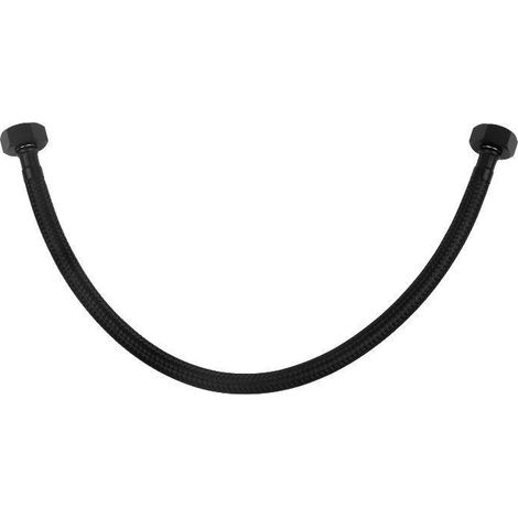 Schwarzer, nylonummantelter Schlauch 1/2" x 1/2", Länge 40 cm (1/3)