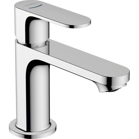 hansgrohe Rebris S 72503000 Mitigeur de lavabo eau froide sans tirette ni vidage, mitigeur de salle de bain avec bec hauteur 84 mm, économie d'eau (EcoSmart), chromé, 72503000 (1/5)