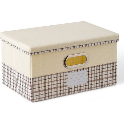 Faltbare Aufbewahrungsbox mit Stoffdeckel, ideal für Zuhause, Schlafzimmer oder Kleiderschrank. (1/5)