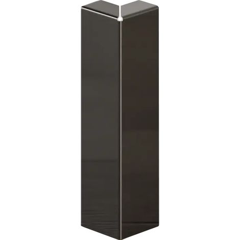 Ilcom angle extérieur FCL pour plinthe FC en acier inoxydable 100mm x 20mm x 10mm - Noir poli