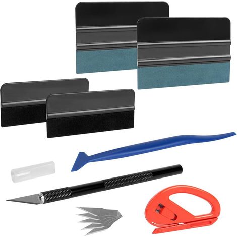 7 Pièces Kit Pose Film, Raclette Feutre, Couteau Utilitaire, Mini-raclettes, Pour Teinture Vitre Voiture (1/5)