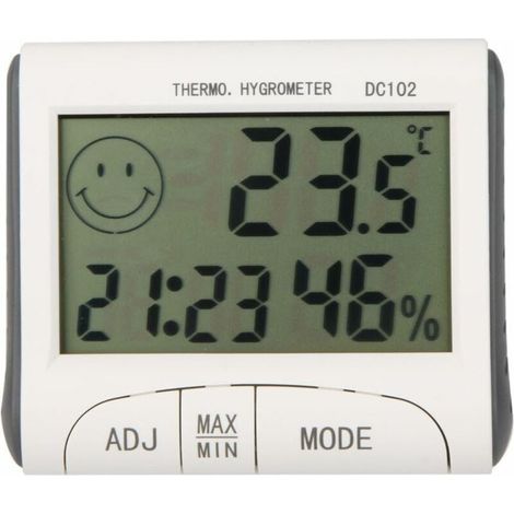 Thermomètre à pièce LCD Mini Thermomètre intérieur numérique Hygromètre Température Monomètre Horloge Bureau Station météo avec support magnétique