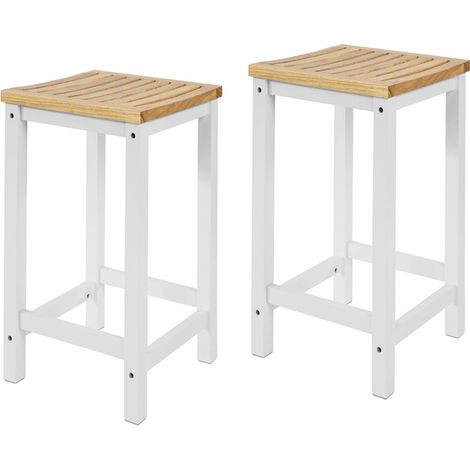 SoBuy FST29-WNx2 2er Set Stuhl Holzstuhl Essstuhl Küchenstuhl Hocker zum Küchenwagen (1/5)
