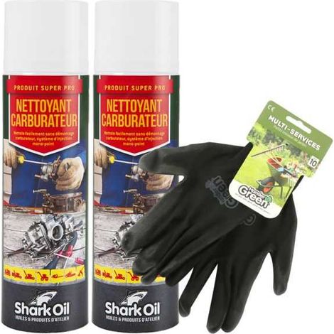 Nettoyant carburateur 500 ml Shark Oil par 2 + gants multi-services (1/5)