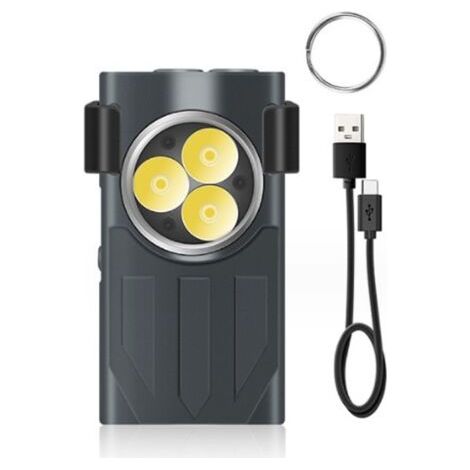 1100 Lumens Mini Lampe de Poche EDC Rechargeable, Base Magnétique et Clip, Petite Lampe Torche LED Ultra Puissante pour L'extérieur, Les Urgences, C