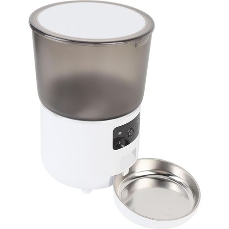 Mangeoire automatique pour animaux de compagnie 4 L - Distributeur de nourriture pour chats et chiens à minuterie USB avec alertes intelligentes et connectivité sans fil : idéal pour un alimentation p (1/5)