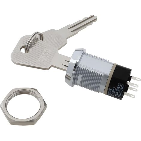 Interrupteur électronique à Double Clé 4 Broches 2NO-2NC 2A/250V 4A/125V 19mm Adapté à Divers Panneaux Et Boîtiers de Commande (1/5)