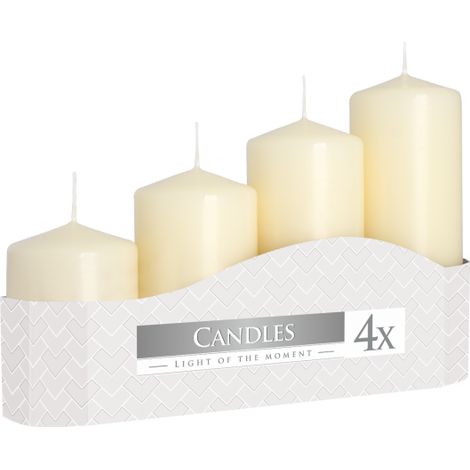 Set de Bougies Piliers 50mm (11/16/22/33H) (4 pièces) - Ivoire- Vendu par 1 (1/4)