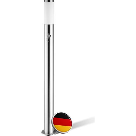 MONZANA® Garden Lights - Mains Powered 240V Pathway Lighting Garden Lighting, Outdoor Post Lights, 100cm Bollard Post Pillar for Patio, Deck, Driveway, Stainless Steel Ivy Collection Silver with moti (1/5)