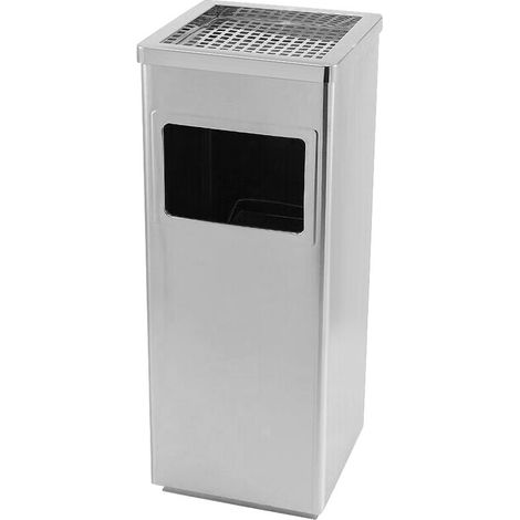 1 pcs Poubelle verticale carrée 35L Poubelle de cuisine carrée verticale équipée de porte-cendres seau intérieur amovible 242460cm argent (1/5)