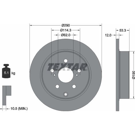 Lot de 2 Disques de frein Textar 92314203 TOYOTA 4243147050 4243147080