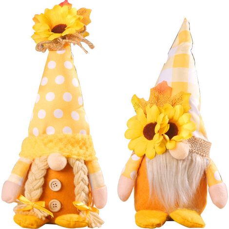 Poupées tournesol créatives d'automne, couple de modèles Rudolph debout, décoration, poupée sans visage, accessoires de mise en (1/5)