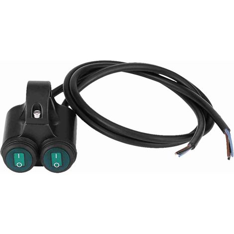 Interruptor universal de doble botón, modelo A, para manillares de motocicleta de 22 mm: faros delanteros, luces de freno, luces antiniebla y claxon. (1/3)