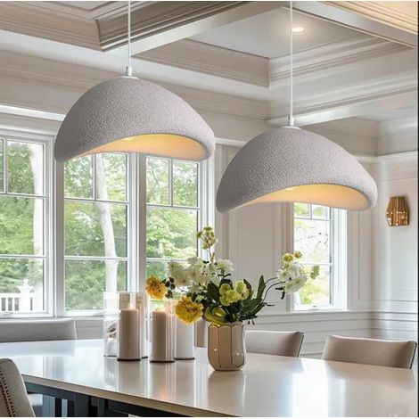 Lot de 2 Industriel Lampe Suspension Moderne 30cm Lustre Luminaire Ciment Vintage E27 Plafonnier Réglable pour Salon Chambre (1/5)