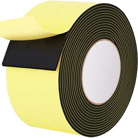 Mousse Autocollante, 50mm (L) x 3mm (é) x 3m (Lg), Bande Etancheite, Mousse Adhesive, Astuce Maison Diy, Barrière Imperméable Et Insonorisante, Anti-vibration, Anti-collision (1/5)