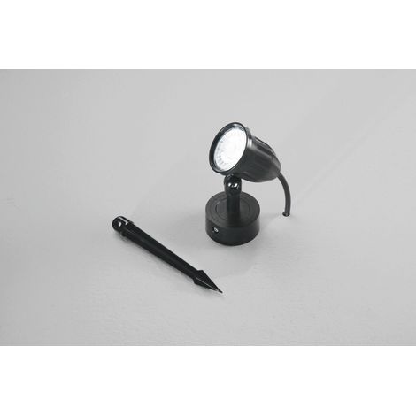 Proiettore LED PEG in termoplastica nera con picchetto luce calda 3000K (1/3)