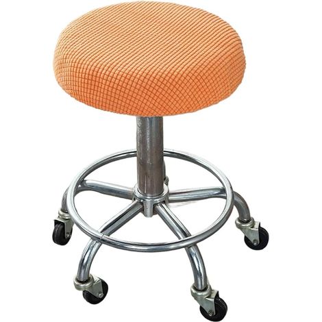 Housse de tabouret de bar avec dossier en polyester extensible pour tabourets de comptoir de pub, résistante à l'eau, gris (orange) (1/5)