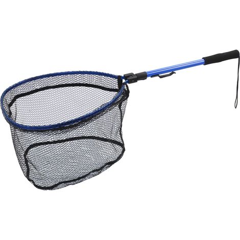 Épuisette flottante, filet de pêche, maille respectueuse du poisson pour une capture et une remise à l'eau en toute sécurité, compacte et pliable pour un transport et un rangement faciles, bleue (1/5)