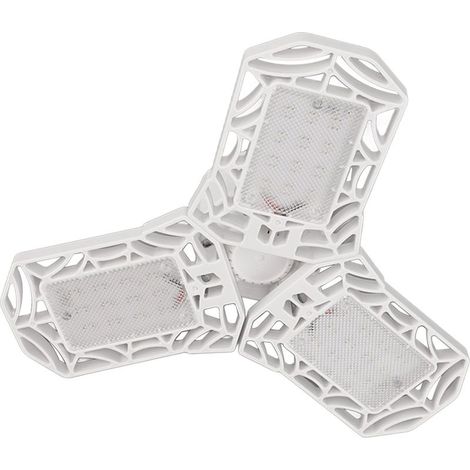 Luminaire de garage LED 6000K E26 E27 plafonnier déformable avec 3 panneaux réglables pour atelier usine gymnase (1/5)