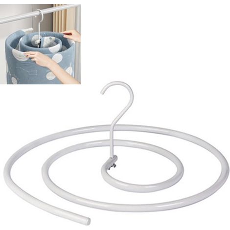 Perchero para ropa de cama tipo espiral, perchero para edredón de plumas de gran diámetro de 45 cm, perchero que ahorra espacio, adecuado para sábanas, mantas, manteles, bufandas, chales y telas blanc
