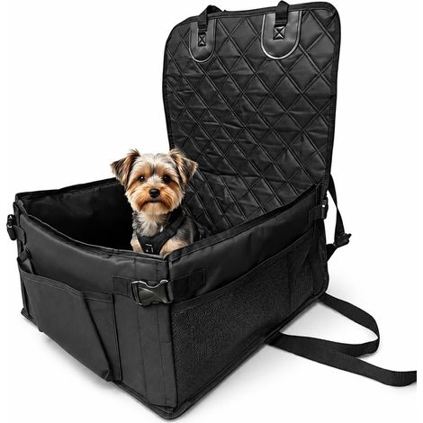 Asiento de coche para perros pequeños, negro – Tejido Oxford resistente (1/5)