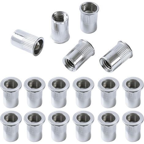 50 Pièces M5 Écrous à Sertir Filetés, Rivets Inserts Filetés en Acier Inoxydable à Tête Plate, Écrous à Riveter Aveugles pour Fixations en Métal (1/5)