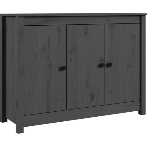 Credenza buffet cassettiera mobile contenitore organizer cucina soggiorno soggiorno 100 x 35 x 74 cm legno massello di pino grigio 020031763