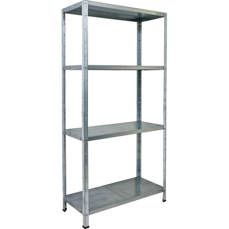 SCHULTE Regalwelt Rayonnage emboîtable avec 4 tablettes PowerMAX, charge utile 65 kg, 180x90x40 cm (HxLxP), galvanisé, rayonnage de stockage, rayonnage d’atelier, rayonnage de cave, rayonnage de garag (1/2)