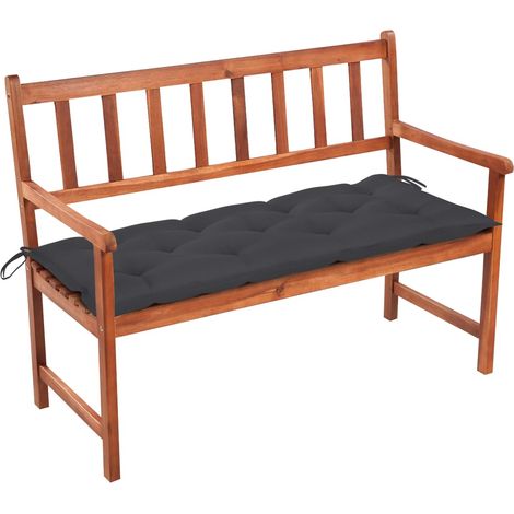 Banc de jardin avec coussin 120 cm Bois d'acacia massif